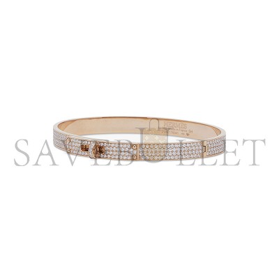 HERMÈS 18K ROSE GOLD AND DIAMOND KELLY BRACELET 